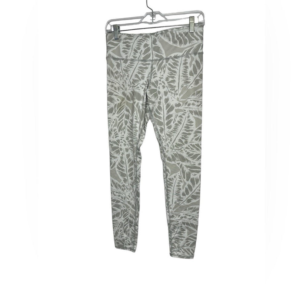 Women’s Alo Yoga White Grey Palm Lead Airbrush Leggings size Medium